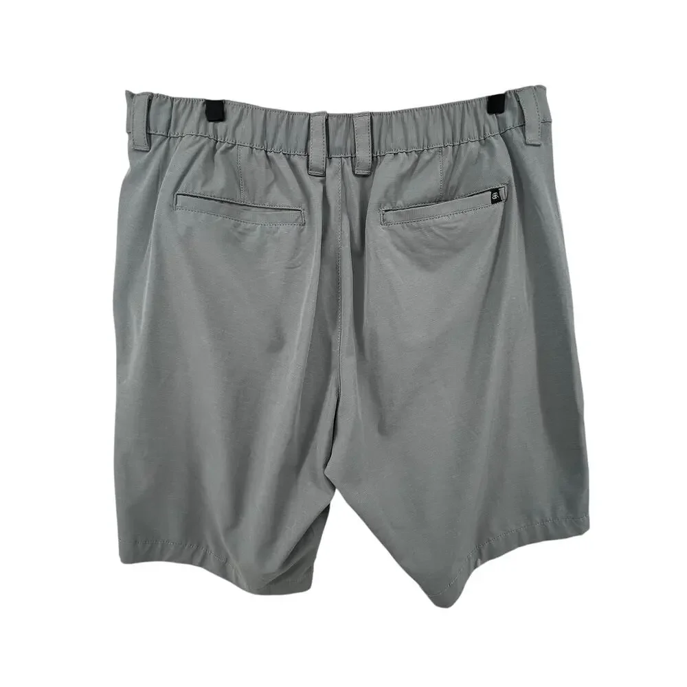 Banana Republic Size 36 Shorts Men's Elastic Back Flat Front Gray Pocket Stretch